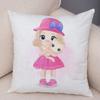 Cute Cartoon Girl and Cat Cushion Cover for Children Room Sofa Home Car Decor Lovely Child Pillow Case Plush Pillowcase 45x45cm