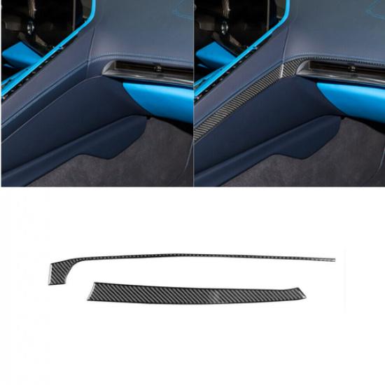 2x Real Carbon Fiber Console Co-Pilot Dashboard Cover Trim For Corvette C8 20-24