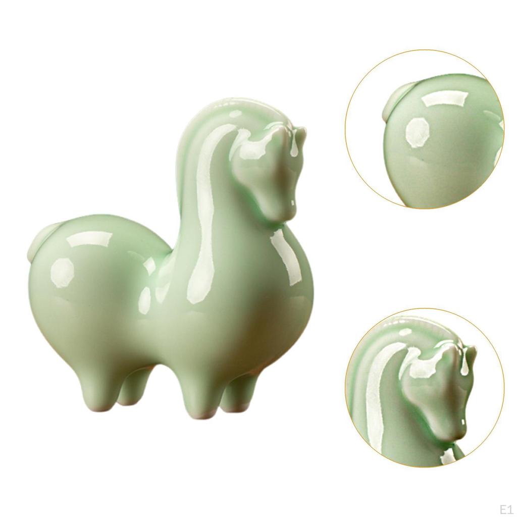Figurine Ceramic Horse Statue Modern Collectible Chinese Year Decoration Sculpture for Bedroom