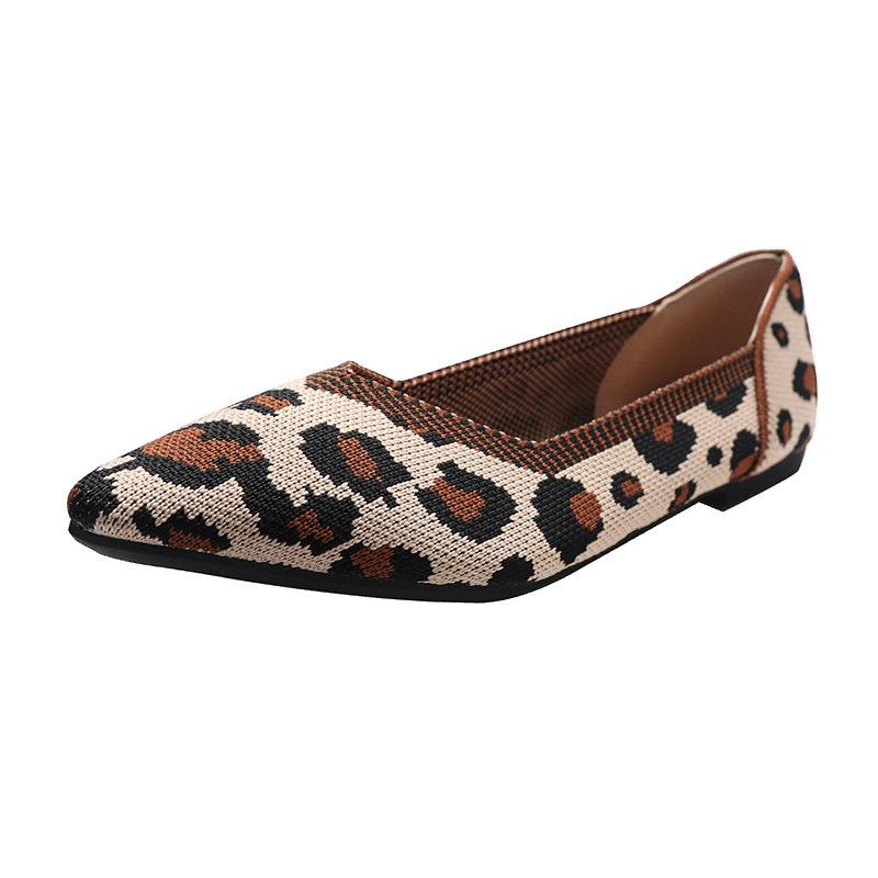 Spring and autumn flying knitting single shoes Doudou shoes flat bottom women's floating shoes boat shoes pregnant women knitted flying thread