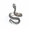 Rings for Men Women Punk Goth Snake Ring Exaggerated Black Plated Gothic Adjustable Party Gift Jewelry Woman Jewelry