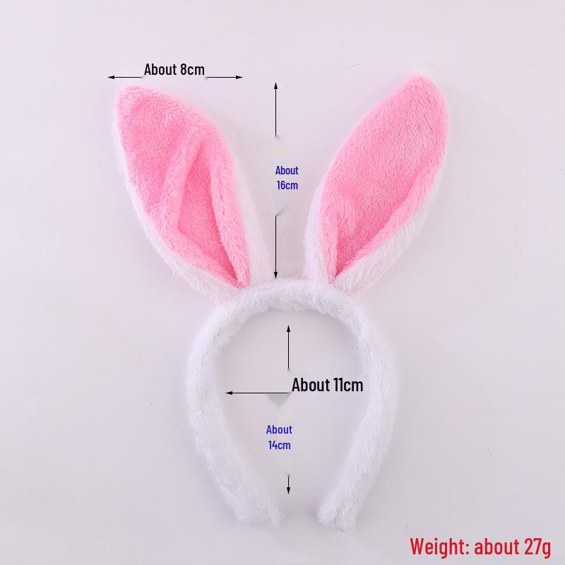 Children's Cute Plush Rabbit Ear Headband for Face Washing and Photos