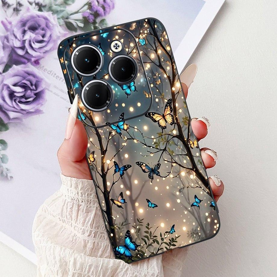 Dragon Koi Fish Landscape Phone Case For Infinix Hot 40i 40 Pro Back Cover Soft TPU Cartoon Bumper For Hot 30 30i 30 Play Shell