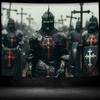 2D Medieval Knight Tapestry, Gothic Templar Warrior Wall Art for Home Decor