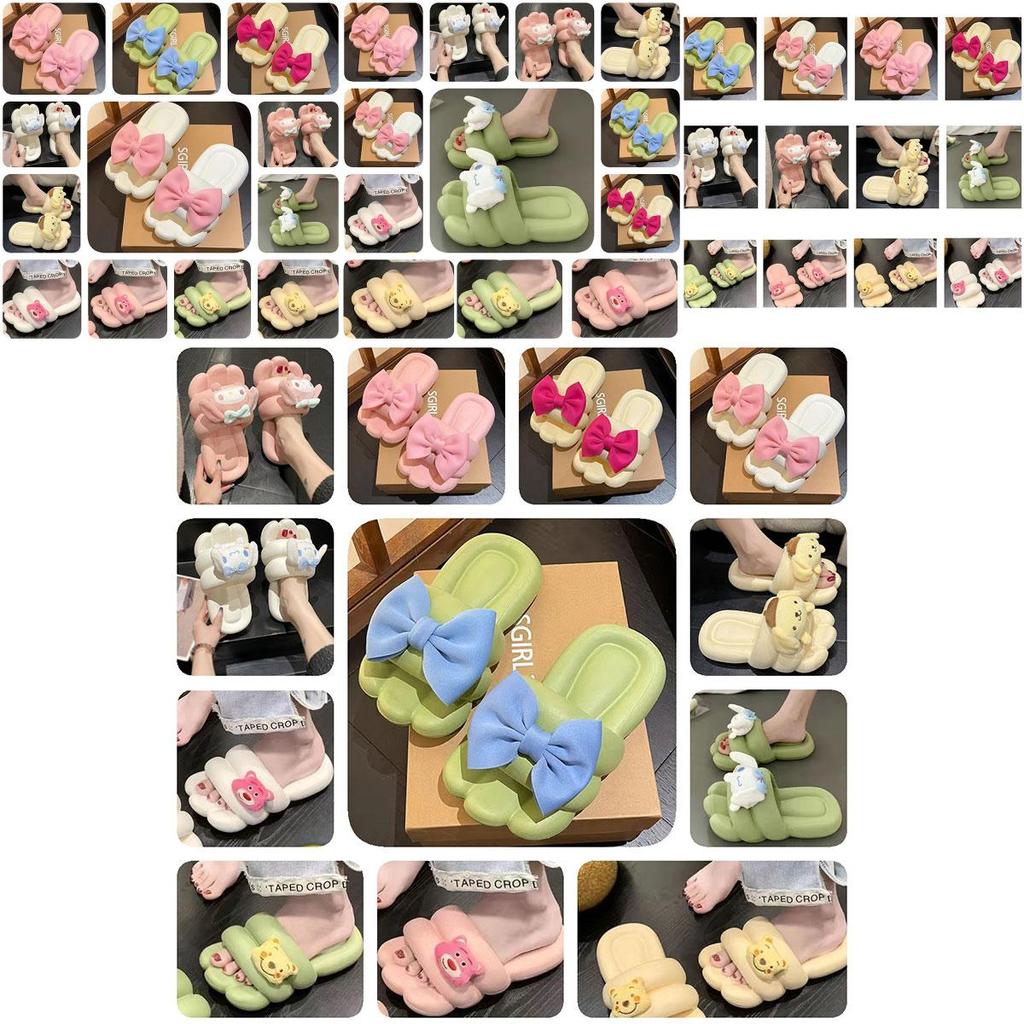 Cute Cartoon Summer Slippers For Women Yugi Dog, Bouding Dog, And Strawberry Bear In Various Colors