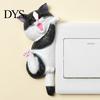 Cartoon Katze Schalter Schild 3D Licht Aufkleber, Dekorative Harz Wandplatten Abdeckung, Niedliche Tier Kinder Sichere Abdeck Aufkleber, Abziehen und Aufkleben Dekorationen