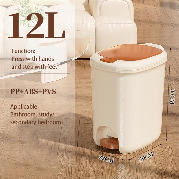Pedal Bathroom Trash Can for Kitchen Hotel Home or Office 8/12L Trash Can with Lid for Household and Professional