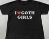 Ich liebe Goth-Mädchen Shirt Unisex Baumwollshirts Gothic Shirt Geschenke für Goth-Mädchen Süße Shirts Trendige Shirts Goth Grafik-T-Shirt