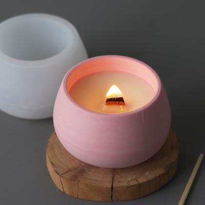 Moule rond en silicone pour pot de fleurs succulentes, pour béton, ciment, plâtre, verdure, chandelier, décoration d'intérieur