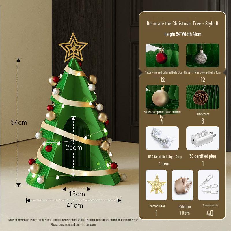 2025 Creative Origami Christmas Tree Ornaments for Home & Living Room Décor