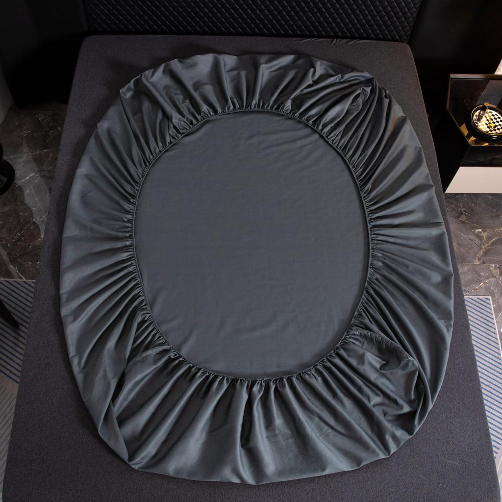 Cotton Fitted Sheet 160x200+25 Dark Gray