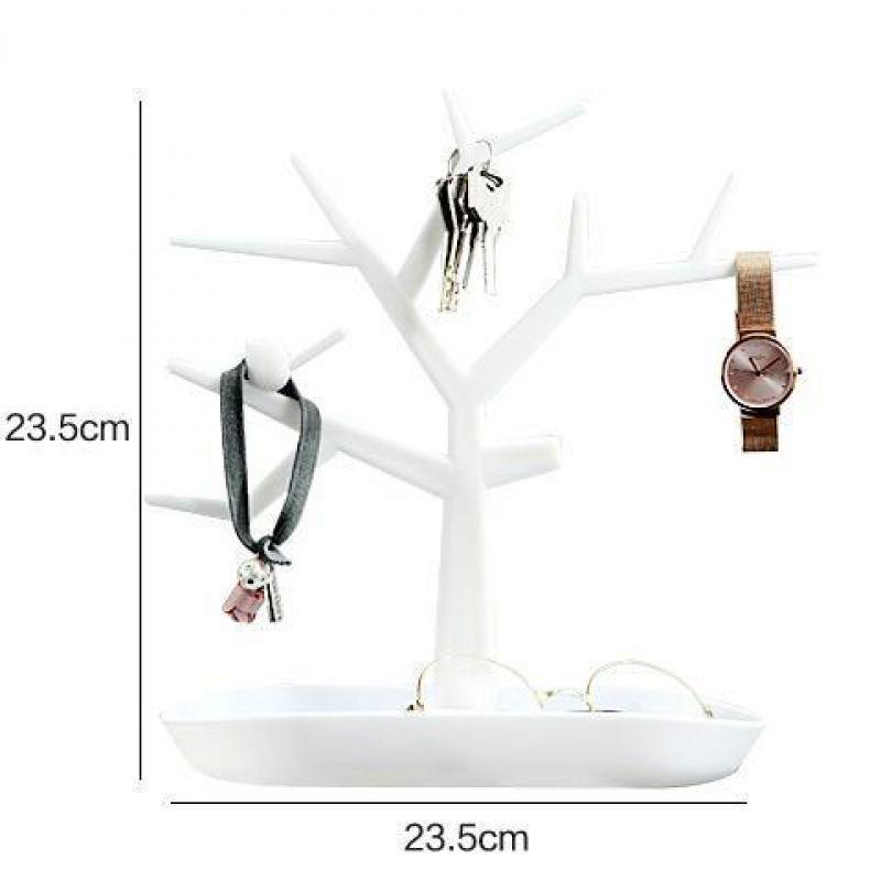 Deer Antler Jewelry Display Stand: Tree-Shaped Necklace & Earring Holder with Storage Box