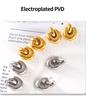 18k Gold Plated Geometric Korean Style Titanium Earrings – Trendy Women's Jewelry