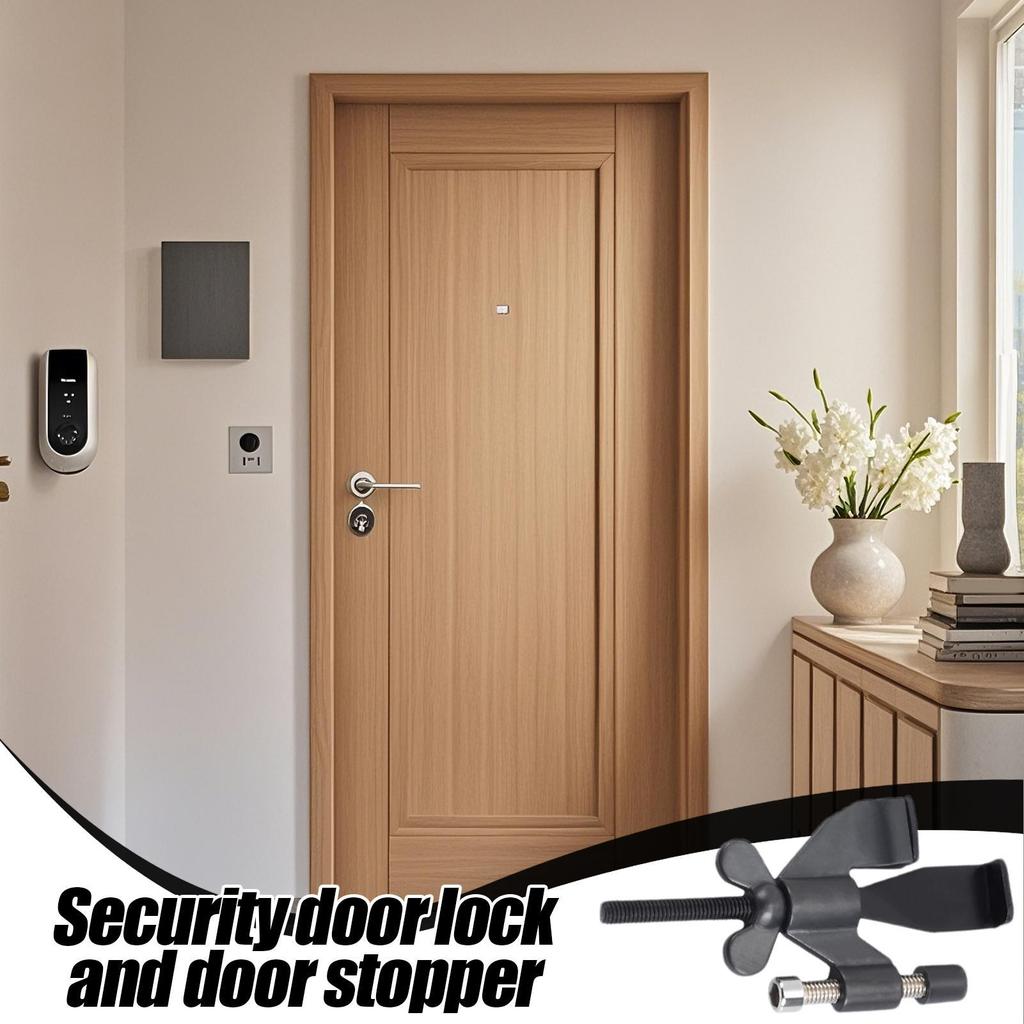Door Stop Security Adjustable No Drill Jammer Door Jammer Stopper Security Lock For Apartment Dorm Hotel College Traveler Child