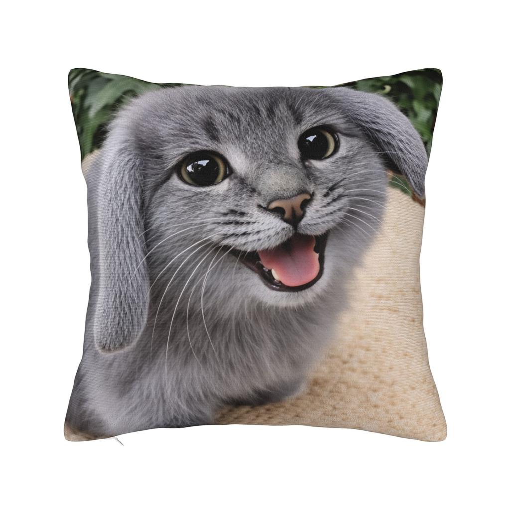 Katzen-Memes Lustiger Meme-Druck Kissenbezug Weicher Kissenbezug für Sofa Auto Heimdekoration Modischer Kissenbezug