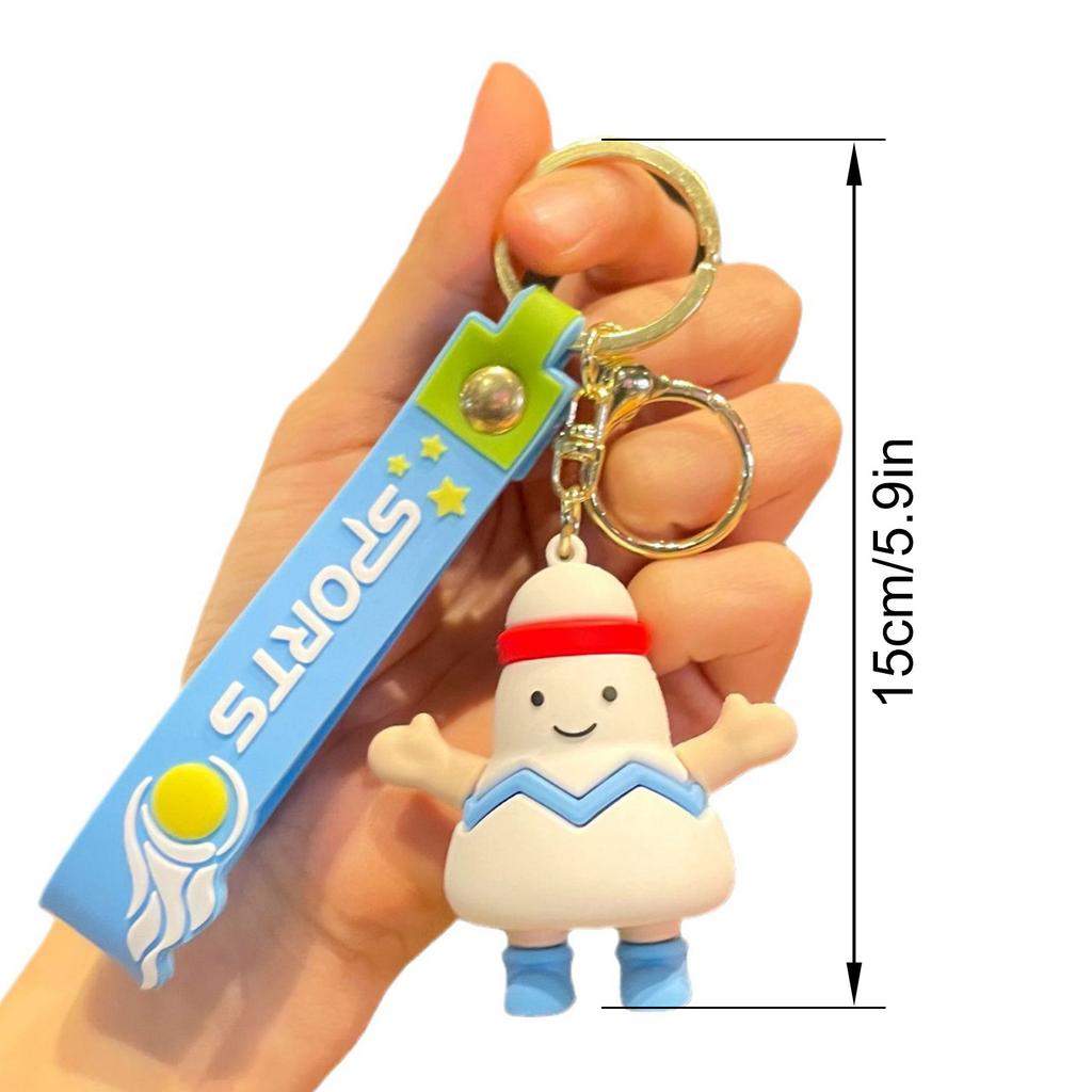 Creative Cartoon Badminton/Football/Table Tennis/Tennis/Basketball/Volleyball Keychain Backpack or Car Decoration