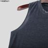 INCERUN Summer Men Mockneck Sleeveless Shiny Casual Tank Tops Vest