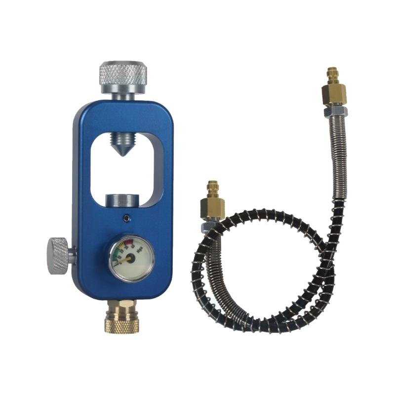 Scubas Diving Tanks Refill Adapter With Gauge and Hose Aluminum Alloys Diving Oxygen Cylinder Refill Adapter Enduring