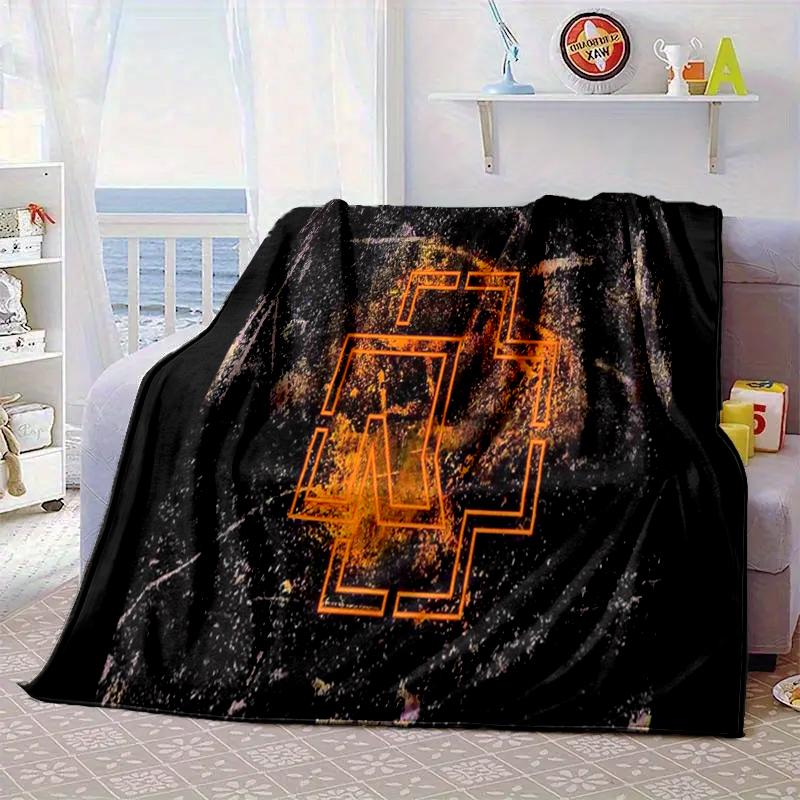 Ramm-stein Skulls And Logo Blanket Flannel Blanket for Bed, Sofa, Camping, Hiking, Picnic Essentials, Gift for Family Fan Gifts