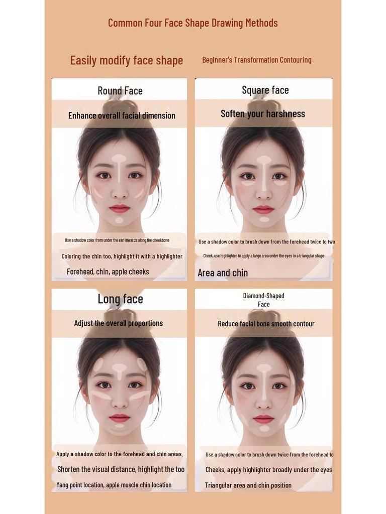 Six-Color All-in-One Contour & Highlight Palette for Professional Makeup