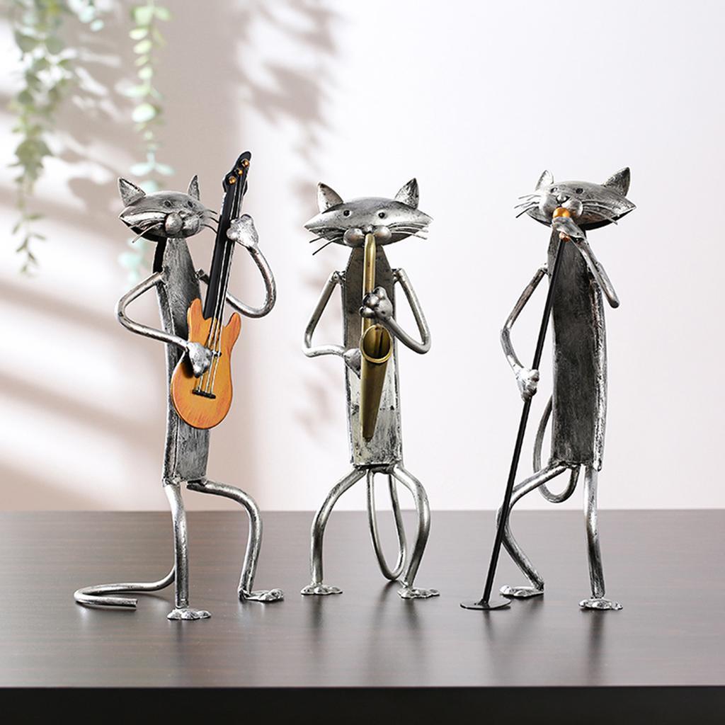 TOOARTS Metal Sculpture A Singing Cat Home Furnishing Articles Handicrafts