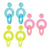 Geometric Acrylic Earrings With Fluorescent Color For Summer Fashion And Festival Accessories