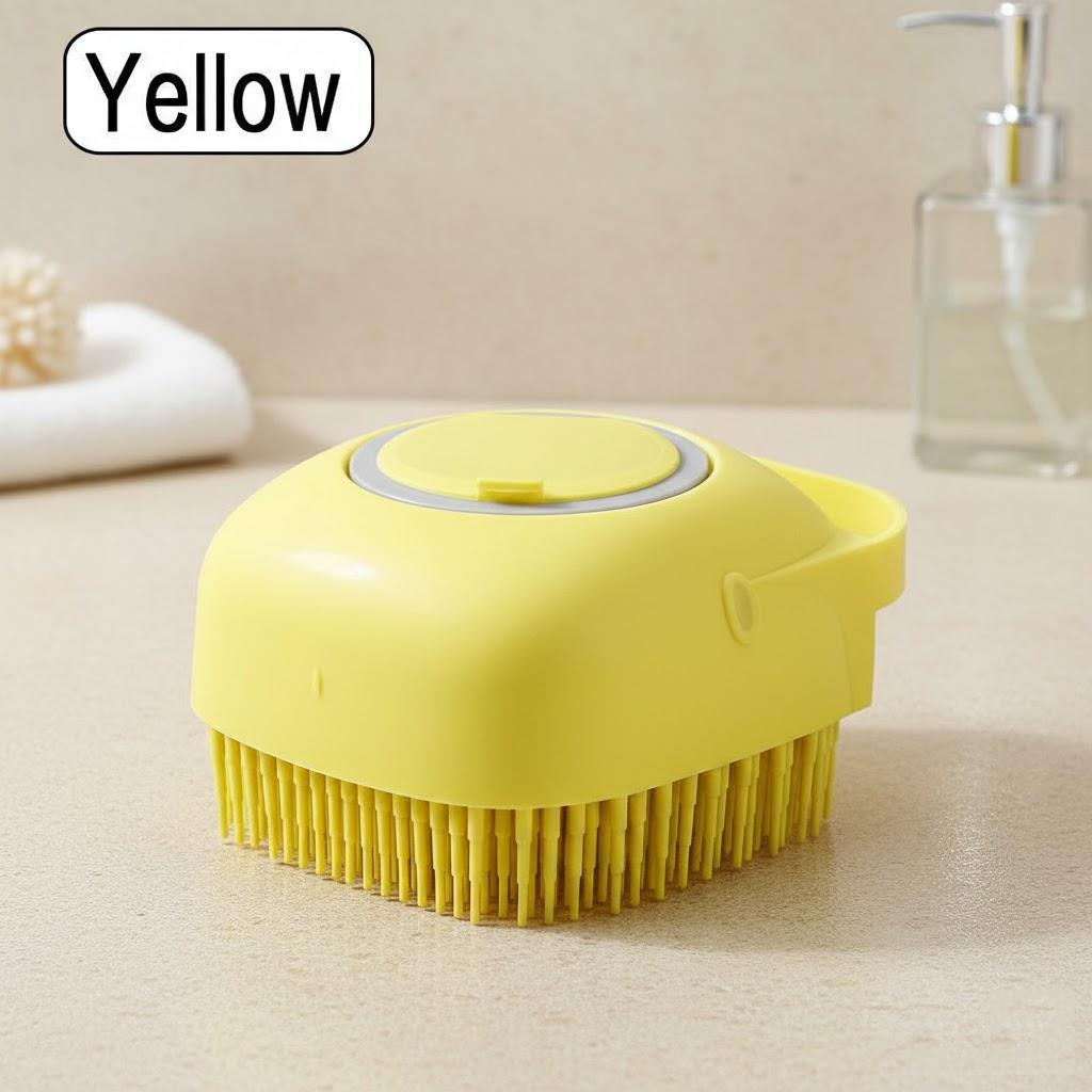 

Multifunctional Silicone Bath Brush for Kids with Shower Gel Shampoo Massage 112 Characters жёлтый