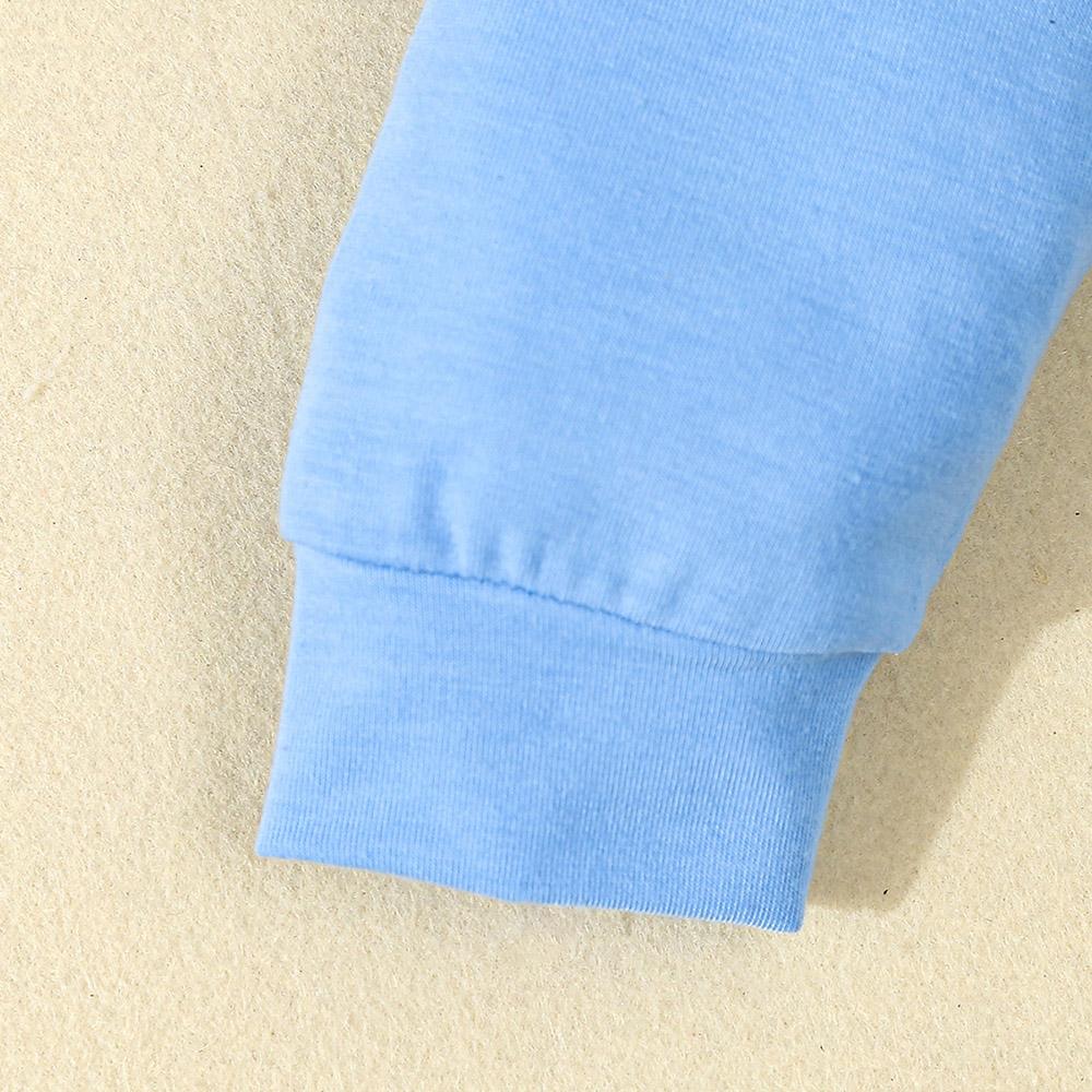 1-18 Monate Baby Jungen Monogrammierter Kurzarm-Body Einfarbige Hose und Mütze Blauer Anzug