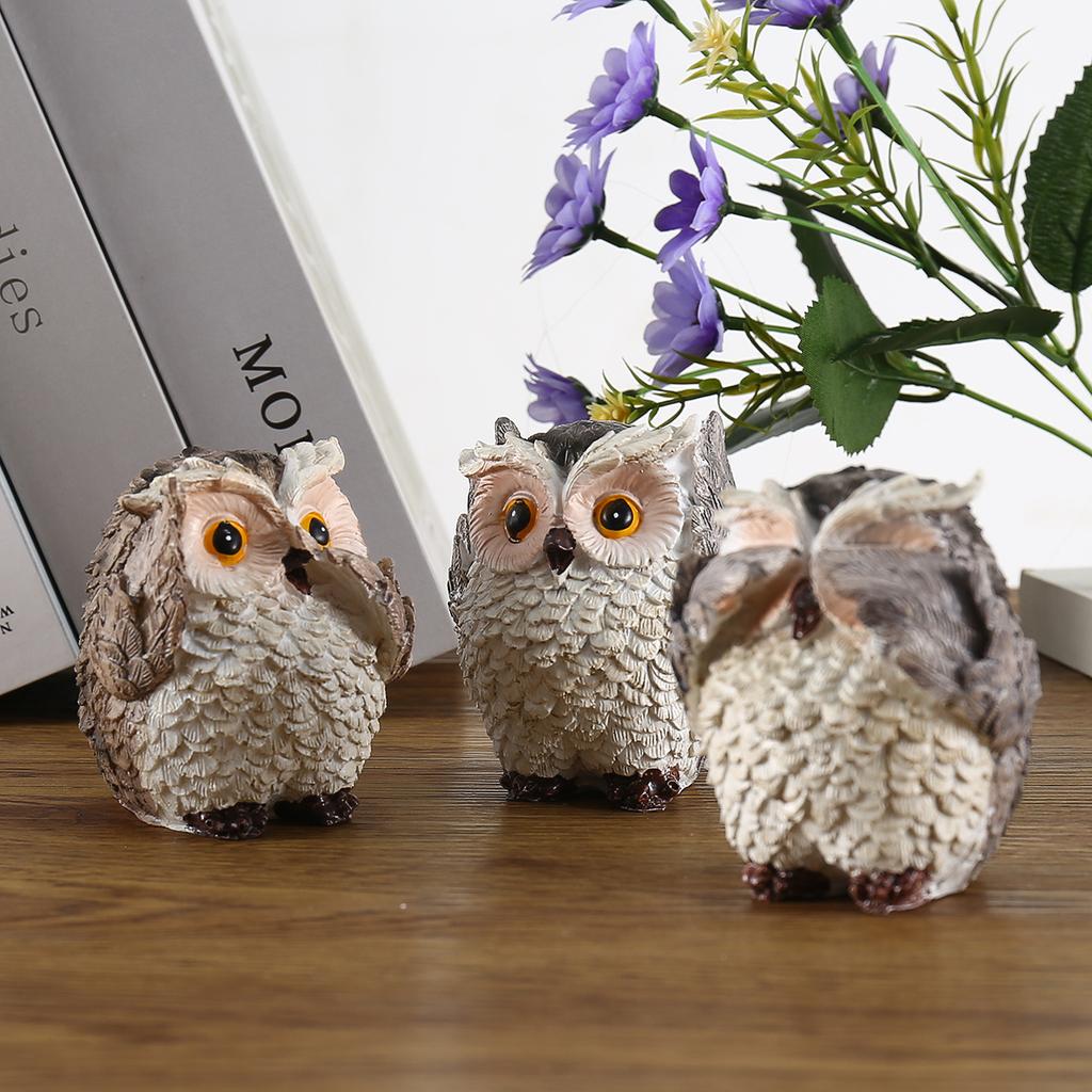 Wise Owls Statue - Don't See/Hear/Speak Tabletop Decor Vintage Zen Figurines for Office Gift Home Decoration Study Ornaments