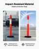VEVOR 3 Pack Traffic Delineator Posts, 1140 Mm Traffic Safety Cones with Fillable Base and Reflective Strips