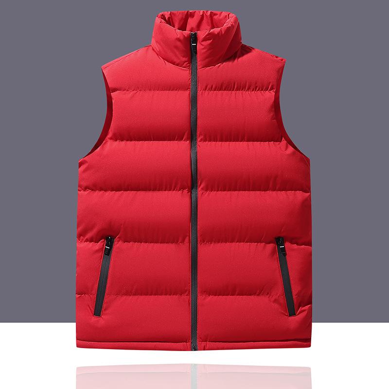 2025 autumn and winter new vest men and women with the same cotton plug warm cotton vest stand-up collar jacket youth plug cotton vest high