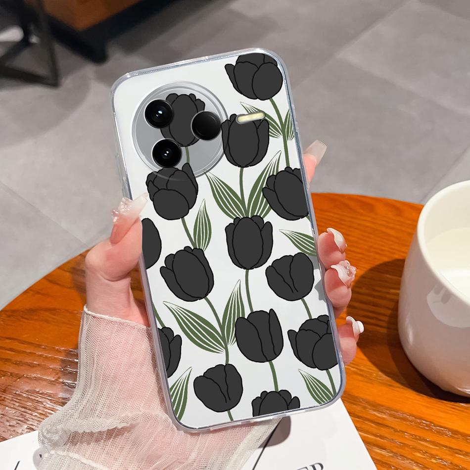 Case For POCO F7 Pro / F7 Ultra Summer Flower Transparent Funda For POCO F 7 Soft Untra Thin Phone Back Cover Shockproof Housing