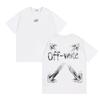 Off-White 2025 Spring/Summer New Letter Arrow Printed Pattern Round Neck Hooded Short Sleeved T-shirt for Men and Women