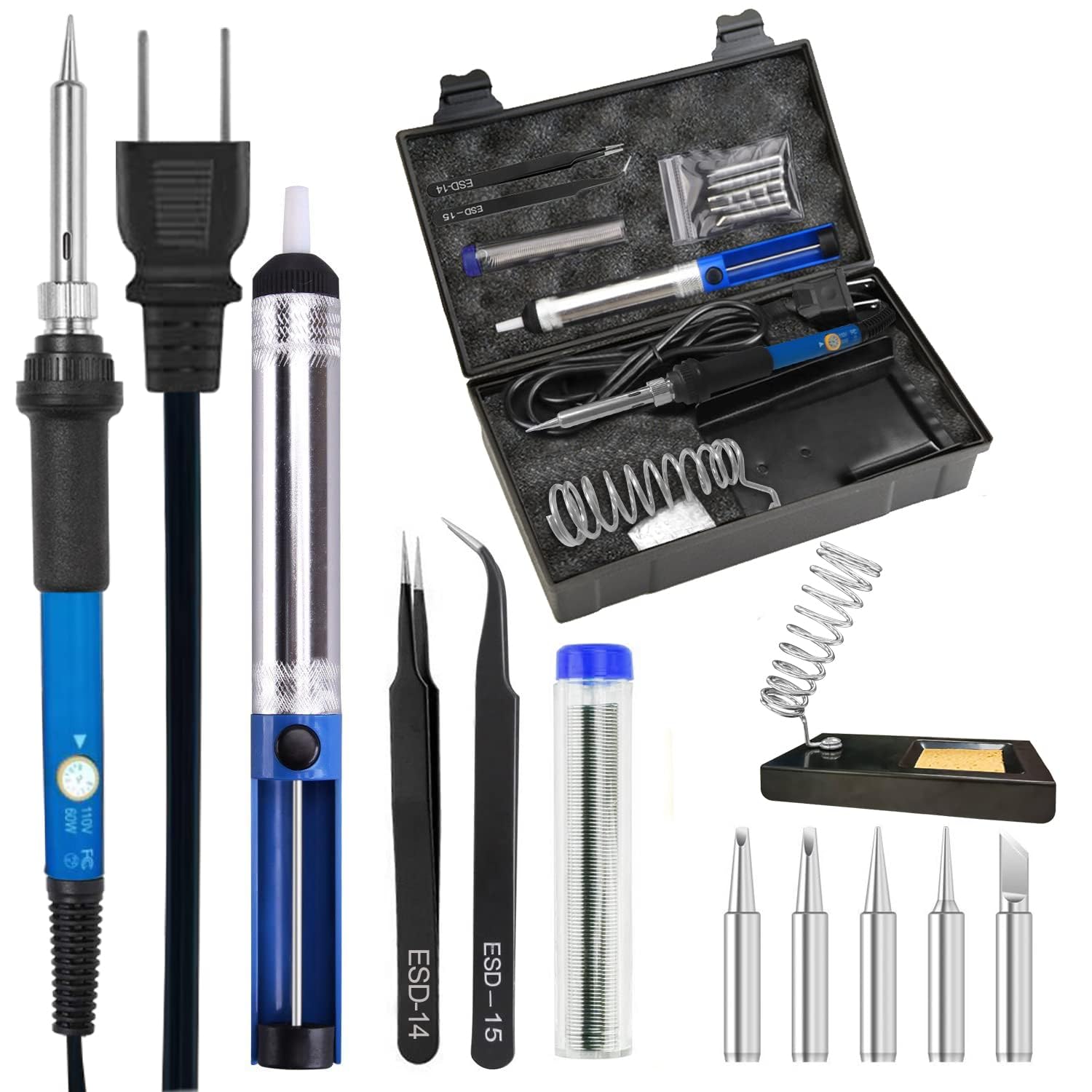 

GLISTON Soldering Iron Set with Adjustable Temperature Ideal for Electronics and Electrical Circuit and Safety Enhanced and Includes a Storage Case