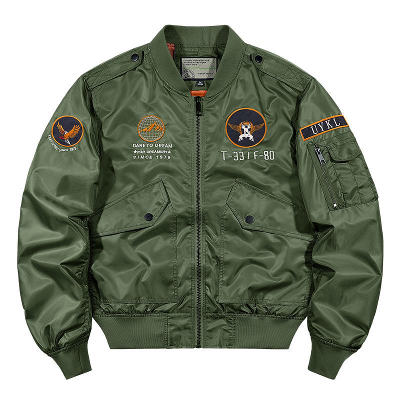 Bunda Plus Size Stojánek Límec Plus Size Letecká bunda Baseballový límec Baseball Jersey Jacket Muž