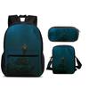 Mondo Subacqueo Zaino Portapenne Borsa a Spalla Set 3pz Versatile Cartone Animato Grande Capacità Ragazzo e Ragazza Scuola Compleanno Miglior Regalo