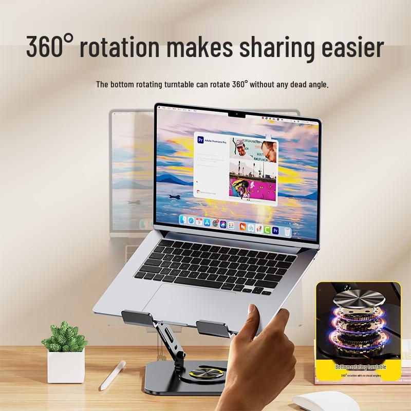 Portable Rotatable Laptop & Tablet Stand with Cooling Base