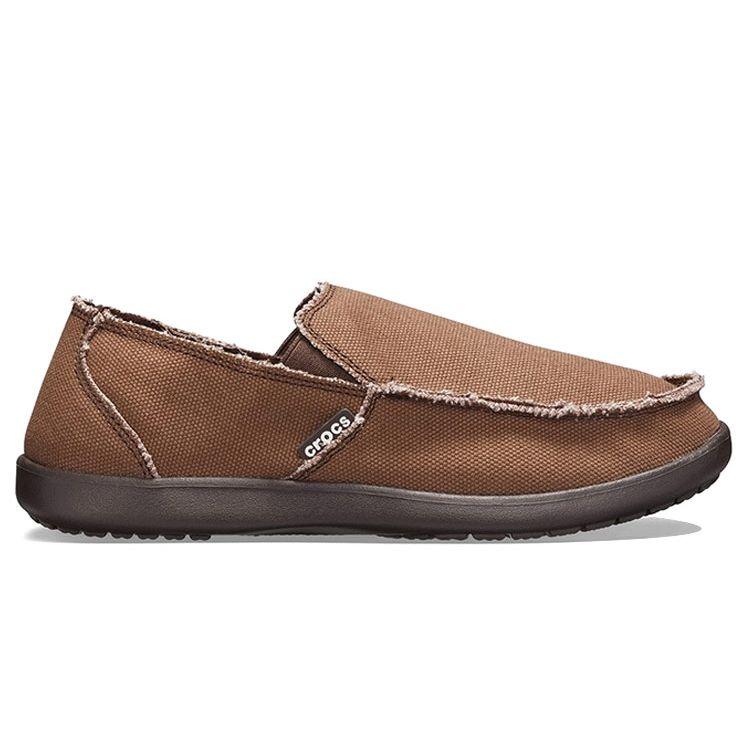 Crocs Santa Cruz Canvas Comfortable Sports Slip-Resistant Durable Low-Top Casual Shoes Men sneaker Brown 10128-22Z