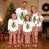 Christmas Print Neck Top and Jogger Pants Set for Holiday Casual Outfit