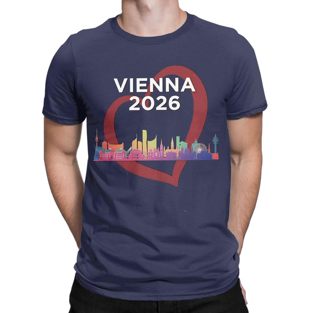 Unisex Eurovision Song Contest 2026 Printed Tee Vienna Austria Host City Music Fan Casual Streetwear Top