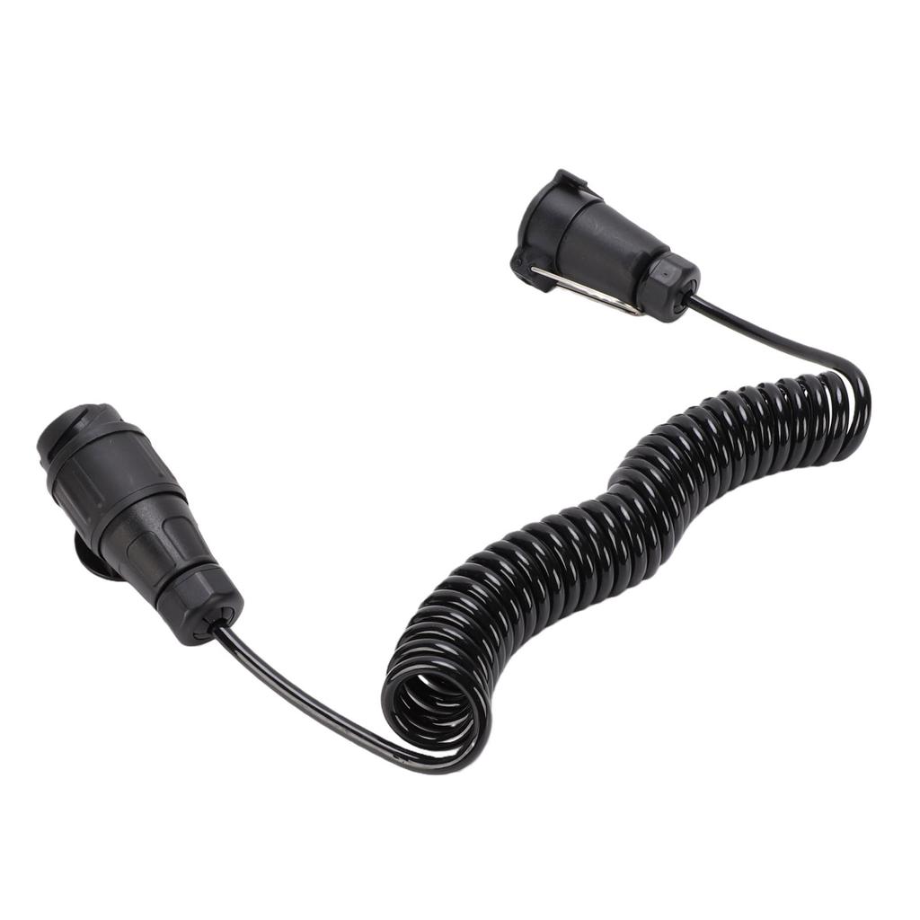 13 Pin Plug to 7 Pin Socket Trailer Power Extension Cable 9.84FT Coiled Trailer Wiring Adapter for RVs Trailers