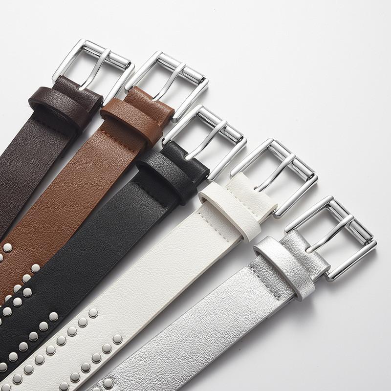 Design Unique Original Pu Leather Belt With Rivet Detailing For Womens Outfits Casual