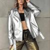 Damen Retro PU-Leder Motorradjacke - Herbst/Winter BF Stil