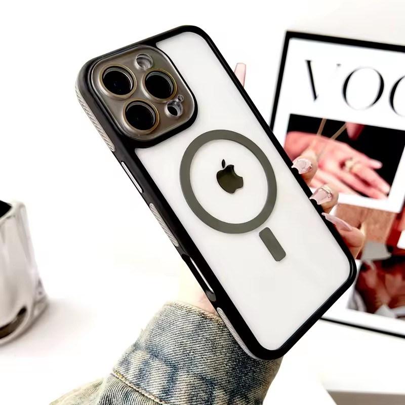 Luxury Transparent Hard Case For iPhone17 Air 16 15 14 13 12 11 Pro Max Plus Magsafe Wireless Charge Camera Lens Cover