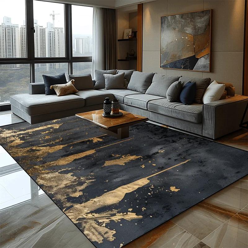 Abstract Art Elastic Carpets for Living Room Sofas Decoration Bedroom Carpet Non Slip Floor Mat Splashing Ink Large Area Rugs