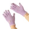 Finger gloves winter women's new thickened warm solid color cute student cycling cold-proof wool gloves women
