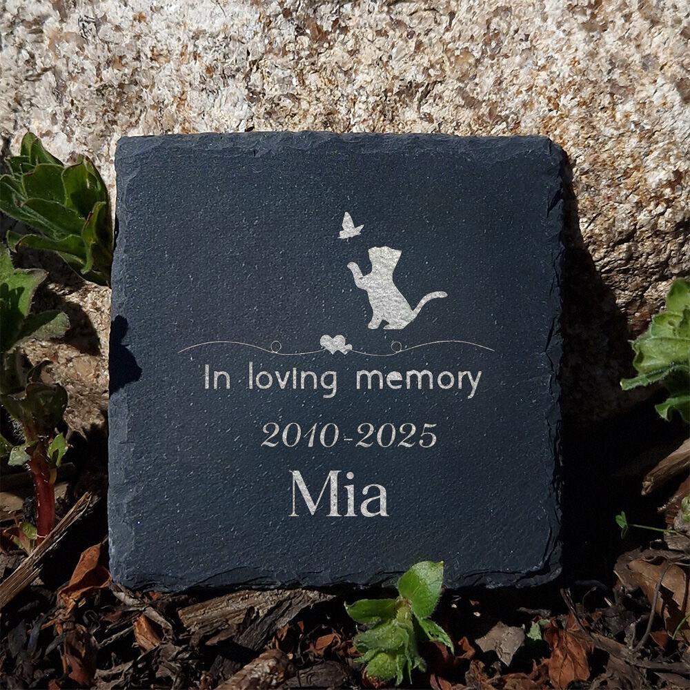 Personalisierter Haustier-Gedenkstein Gravierter Grabstein Hund Beileidsgeschenk Individuell Gravierte Hund Katze Gedenkplakette Haustierverlust Geschenke