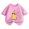 Potdemiel Summer New Pikachu Print Children's T-Shirt, Boys and Girls, Comfortable and Breathable Children's T-Shirt