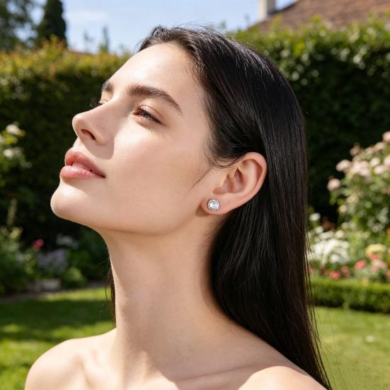 1 Paar Steckohrringe Quadratische Form Zirkonia Funkelnd Eingelegte Ohrstecker Festliche Lässige Ohrringe Schmuck Geschenk