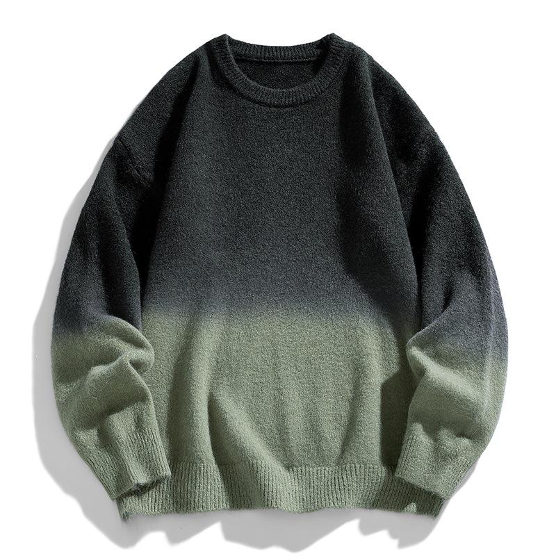 Pulover Tricotat cu Degrade Toamnă/Iarnă 2026 - Mânecă Lungă pentru Bărbați Stil Casual Trendy